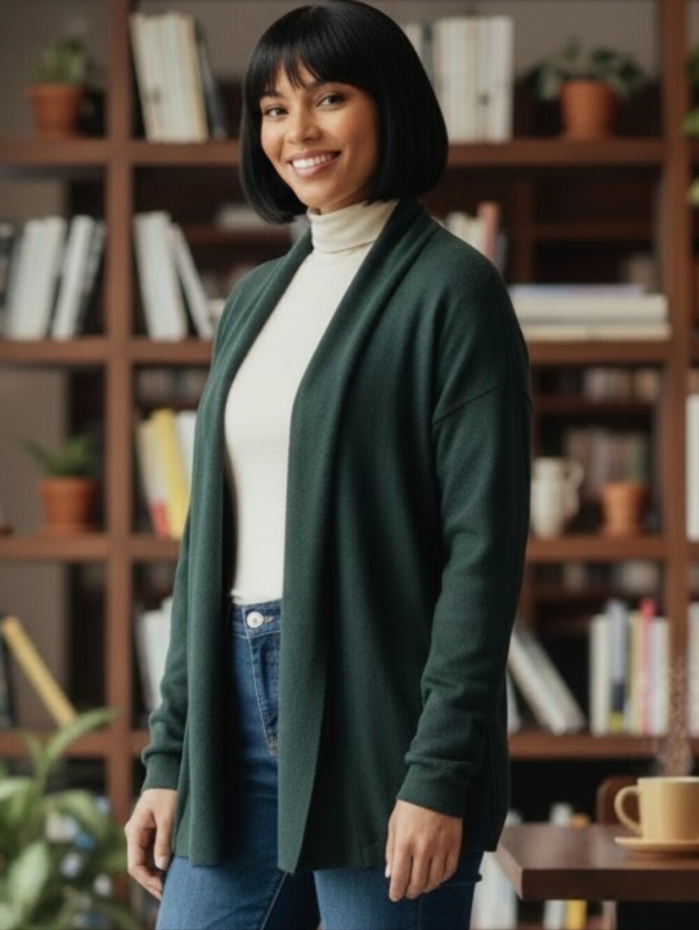 Old Navy Women's Dark Green Shawl Collar Cardigan - New With Tags - Size Medium